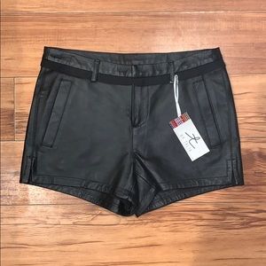 Talia Black Leather Shorts